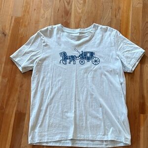 Coach Light Blue Tee with Blue Carriage Design